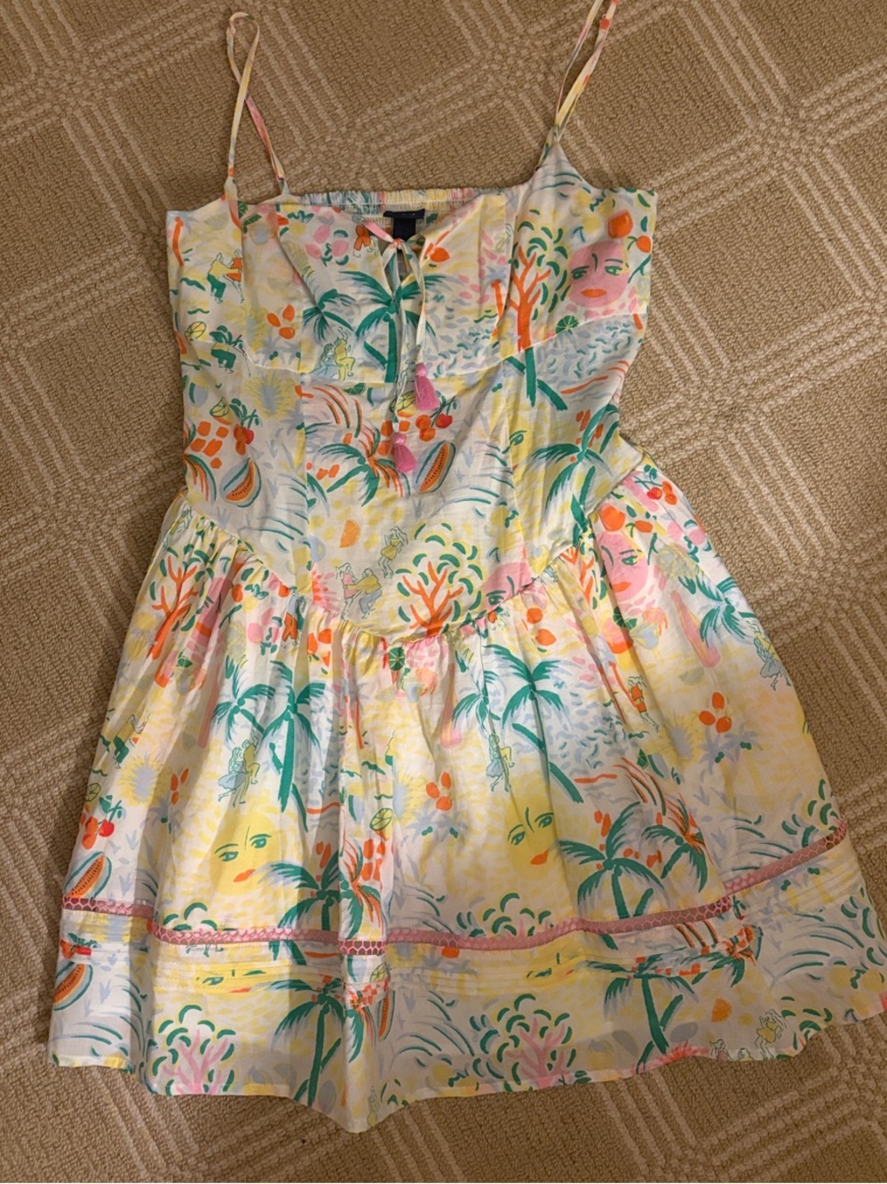 Roller Rabbit size XS Yellow Tropical Print Mini Dress